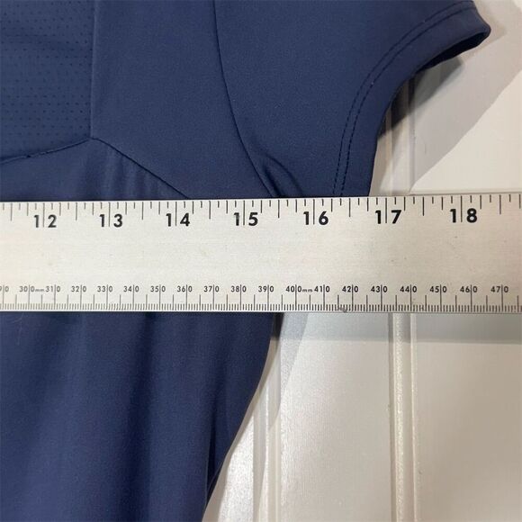 Qinsen Navy Blue Tennis Dress M Sweetheart Neck Activewear Preppy Athletic Mini - Picture 3 of 6